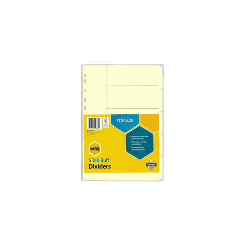 Marbig 5 Tab Manilla Dividers (A4)