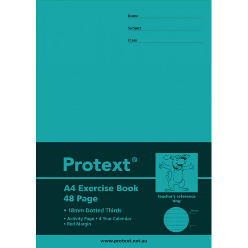 Protext -harjoituskirja 48 sivua katkoviivalla (A4)