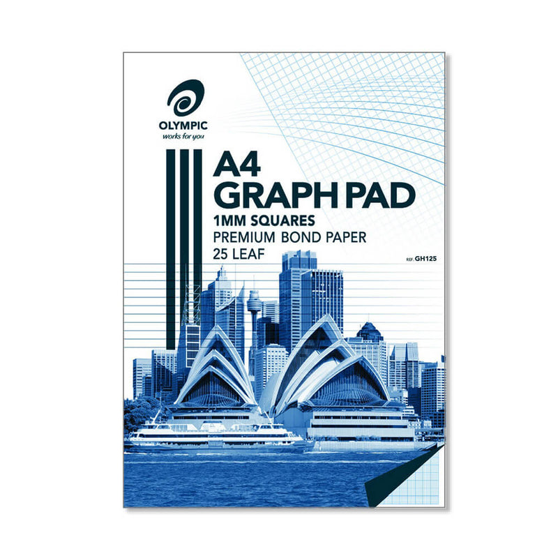 Olympic 7-HOLED A4 Topp vadderad graf Pad 5PK (25-Leaf)