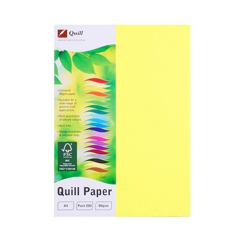 Quill A4 -värinen kopiopaperi 500pk (80 gsm)
