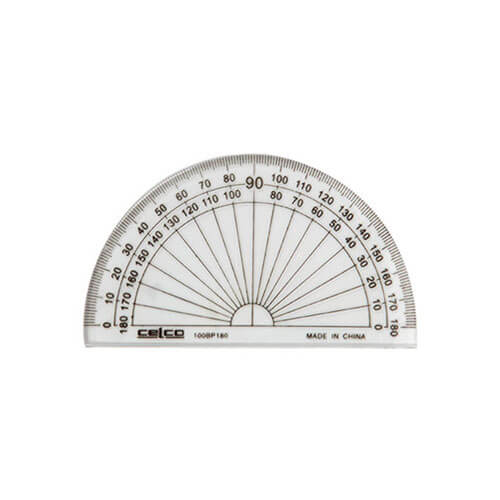 Celco 180 Degree Half Circle Protractor 10cm (Clear)