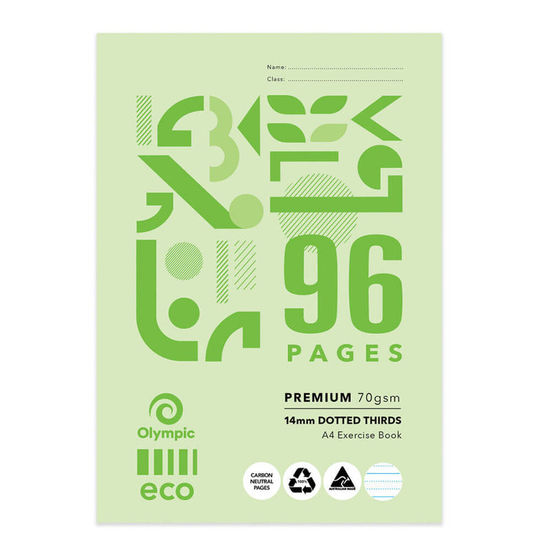 A4 Eco-Recycled Practed Thirds Opering Book 10pk